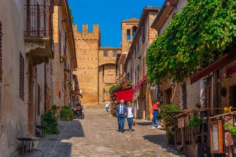 Gradara, Italy, September 30, 2021: Main Street in the Italian T ...