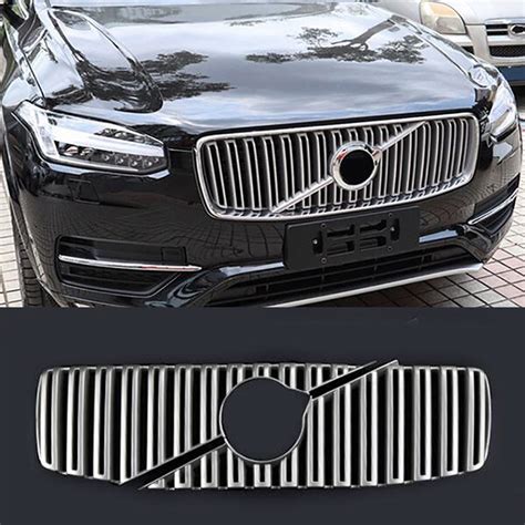 Accessories For VOLVO XC90 2016 2017 2018 ABS Chrome Matte Front Bumper Grille Moulding cover ...