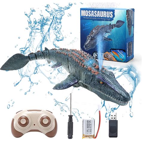 Wholesale Remote Control Dinosaur For Kids Mosasaurus Diving Toys Rc Boat With Light Spray Water ...