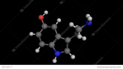 Serotonin Molecule Model Rotating Stock Animation | 8516317