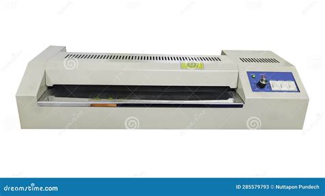 Laminating Machine for Laminating Documents in the Office Stock Image ...