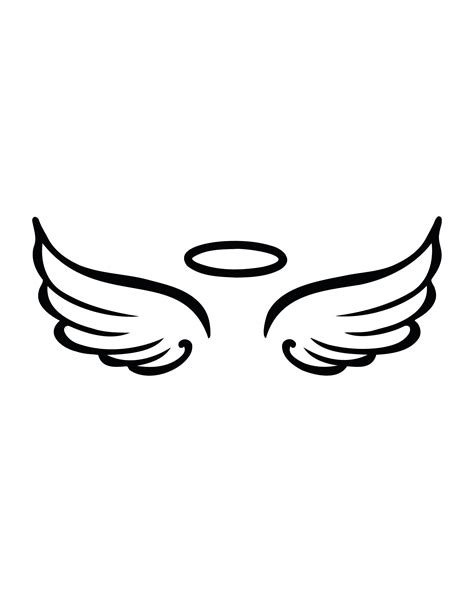 Angel Wings Instant Download SVG, PNG, EPS - Black and White Angel Wings