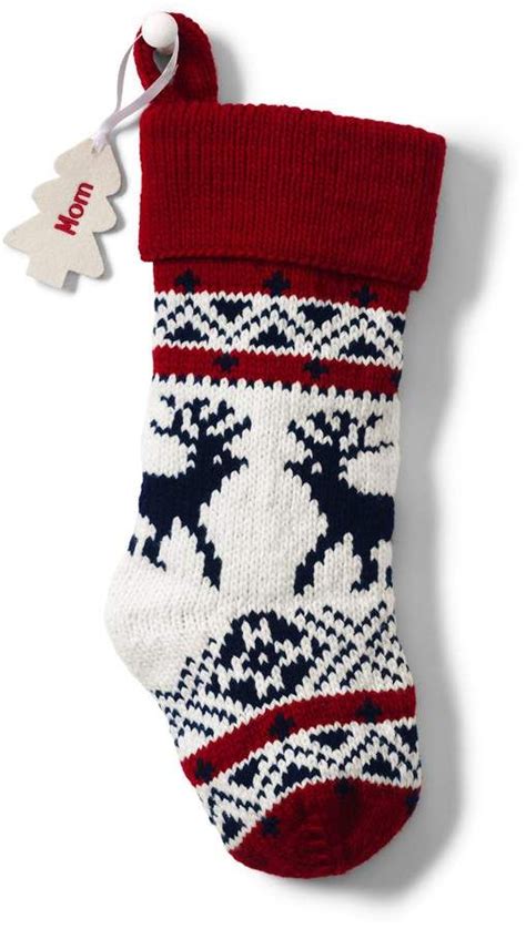 Lands' End Lands'end Knit Christmas Stocking | Christmas stockings, Christmas knitting, Knitted ...