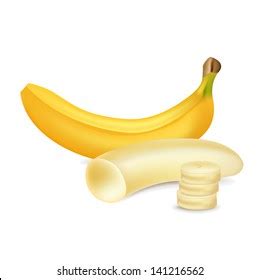 Banana Peeled Banana Slices Stock Vector (Royalty Free) 141216562 ...