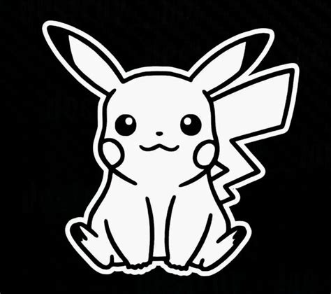 Pikachu Pokemon 6" White Vinyl Decal Car Windows, Laptops, Notebooks, & More! in 2020 | Pokemon ...