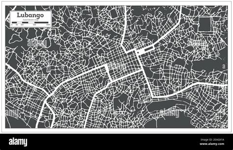 Lubango Angola City Map in Black and White Color in Retro Style ...