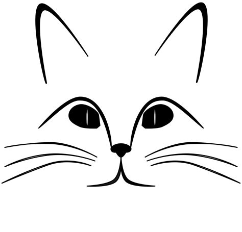 Clipart - cat face outline