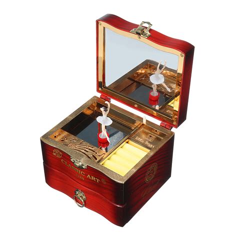 Hand Crank Rotating Dancers Ballerina Music Box Metal Antique Jewelry Box New Year Gift for Girl ...