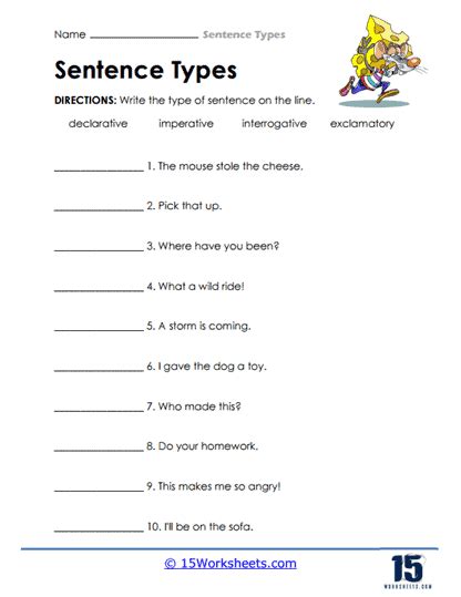 Sentence Types Worksheets - 15 Worksheets.com