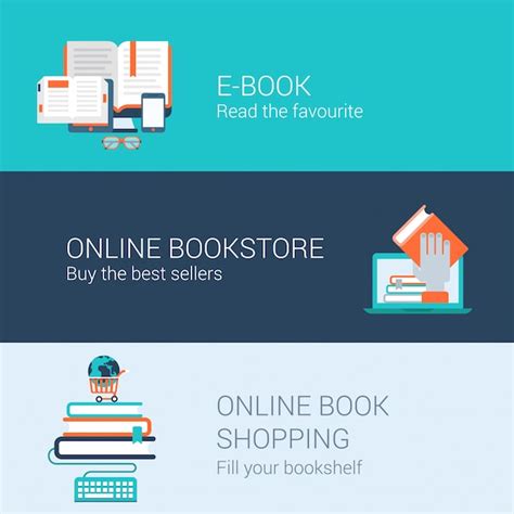 Online books library e-book reader online bookstore shopping concept ...