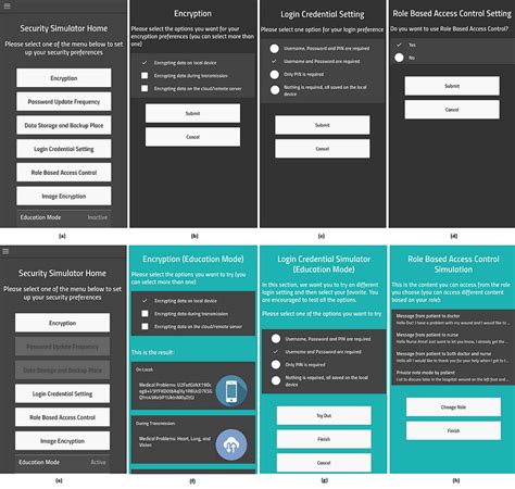 Screenshots for the list of security features and the options and... | Download Scientific Diagram