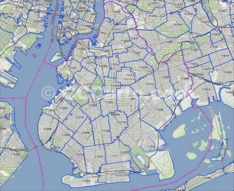 Brooklyn Zip Code Map With Neighborhoods - Map Of Asia