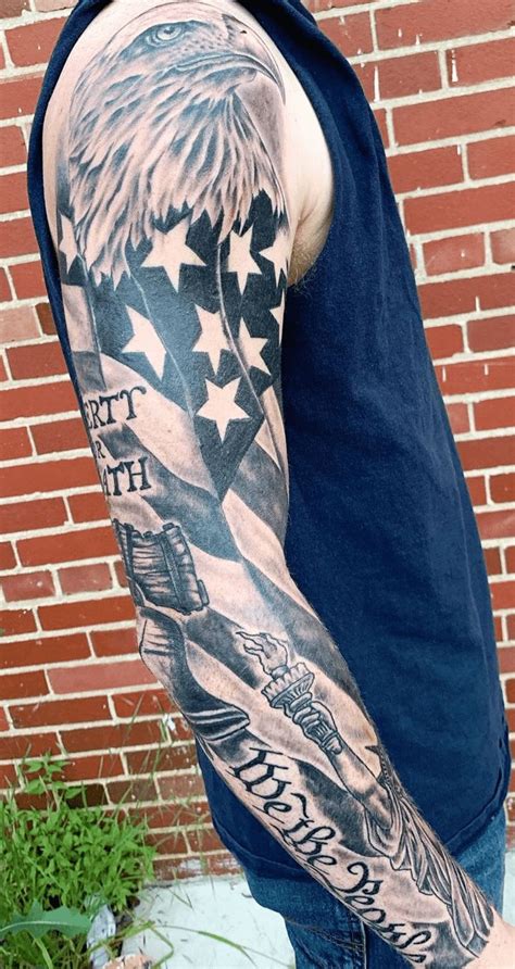 American Flag Tattoo Design Ideas Images | American flag sleeve tattoo ...