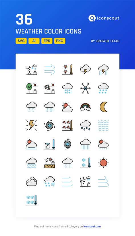 Download Weather Color Icon pack Available in SVG, PNG & Icon fonts | Icon, Icon pack, Weather