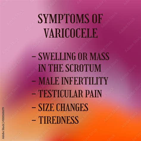 symptoms of Varicocele. Vector illustration for medical journal or brochure. Stock Vector ...