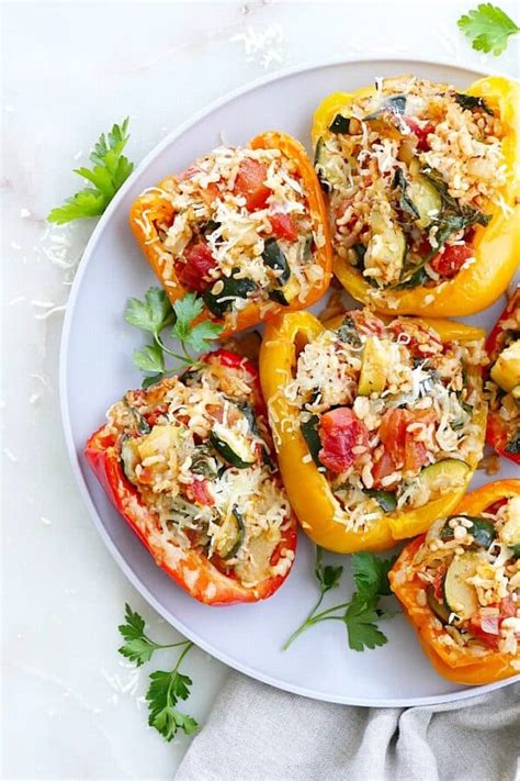 Vegetarian Italian Stuffed Peppers - It's a Veg World After All®