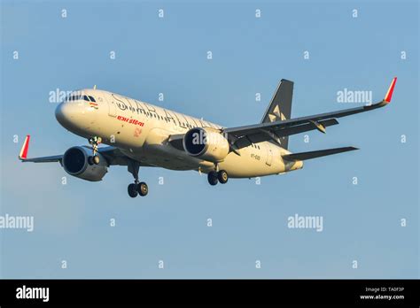 Singapore - Mar 27, 2019. VT-EXO Air India Airbus A320 NEO (Star Alliance Livery) landing at ...