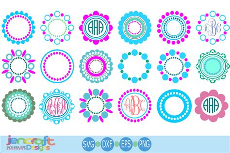 Round Monogram Frames Bundle SVG Graphic by jencraftdesigns · Creative Fabrica