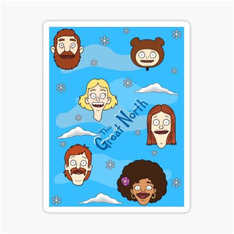 "The great north characters " Sticker for Sale by davedonut | Redbubble