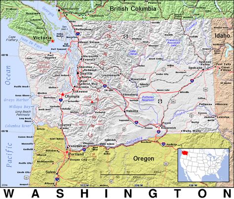 Free Washington State Map - Map Of Western Hemisphere