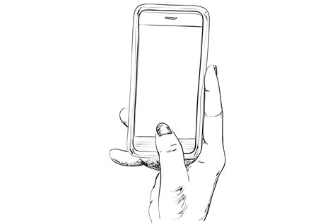 Sketch of mobile phone | Illustrations ~ Creative Market