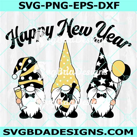 New Year Gnomes SVG, Happy New Year Gnomes SVG - SvgBdaDesigns