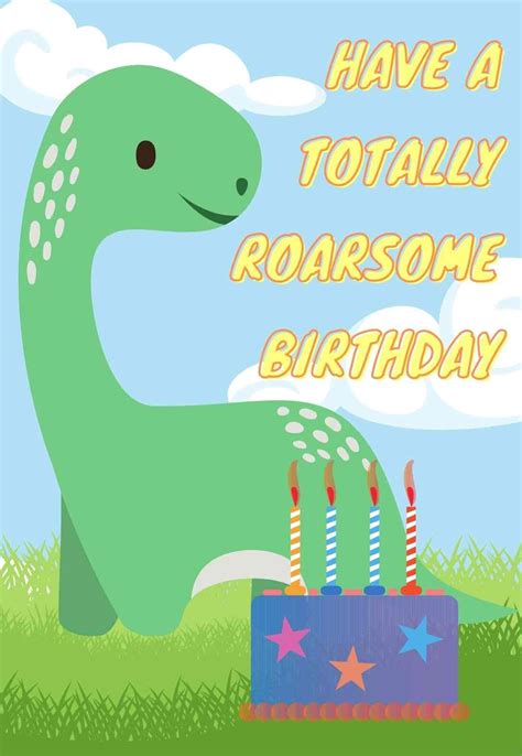 Printable Dinosaur Birthday Card