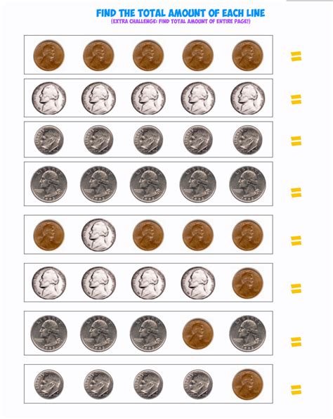 Identify Coins And Values Worksheet