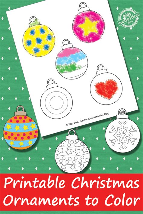 Printable Christmas Ornaments {Free Kids Printable}