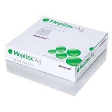 Mepilex Ag Antimicrobial Soft Silicone Foam Dressing with Silver 6" x 6 ...