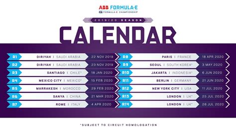 Formula E 2020 Calendar – Get Calendar 2023 Update