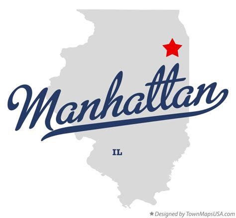 Map of Manhattan, IL, Illinois