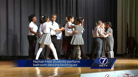 Nathan Hale students perform ballroom dancing techniques