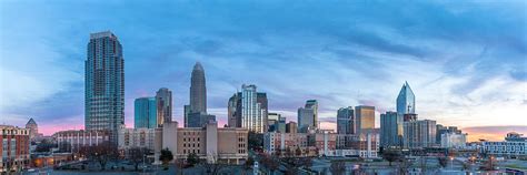 Charlotte Skyline Sunset Panorama Photograph by Gregory Hurst