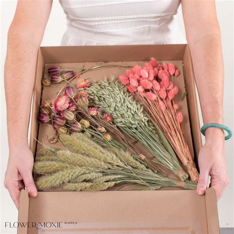 Pink DIY Dried Flowers Box and Ring | Flower Moxie Supply