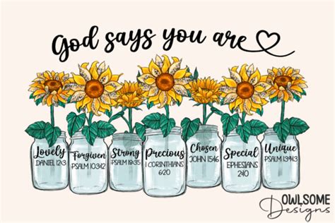 Sunflower God Says You Are PNG Graphic by owlsome.designs · Creative Fabrica