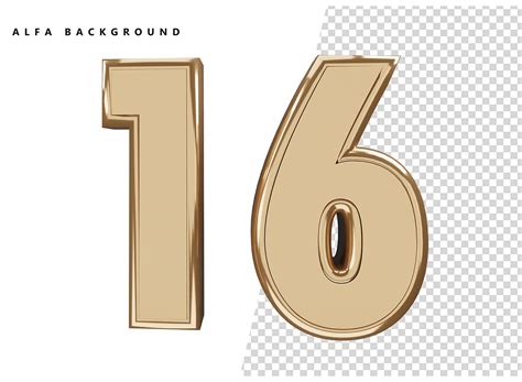 16 Gold Number with 3d Rendering Graphic by crop3dbusiness · Creative ...