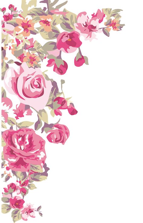 Download Flower Wallpaper Painted Transprent - Border Design Corner ...