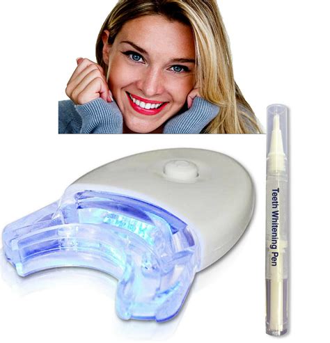 Professional Teeth Whitening Bleaching Dental Gel Kit Tooth Whitener Pen + Light - Walmart.com ...