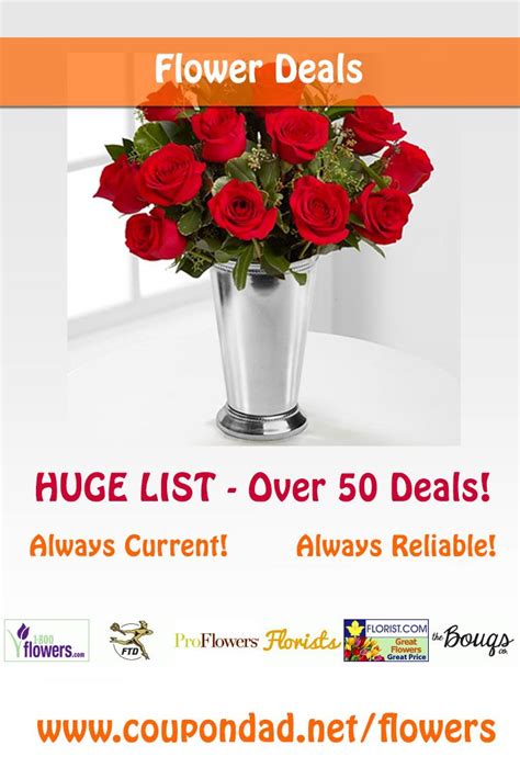 Current Flower Coupons and Deals - Huge List! | Flower coupons, Flowers, 800 flowers