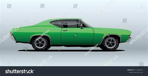 Muscle Car View Side Perspective Vector Stock Vector (Royalty Free ...