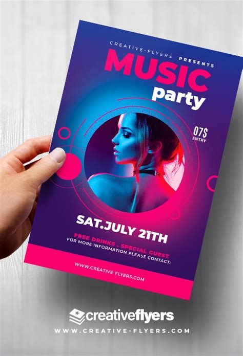 Free Music Party Flyer PSD Template - Creative Flyers