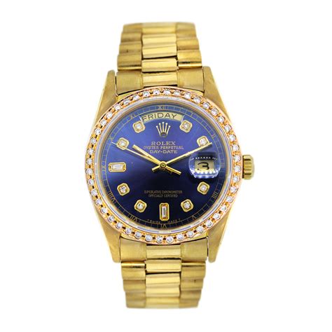 Rolex Presidential 18038 Blue Diamond Dial all Gold Watch-Boca Raton