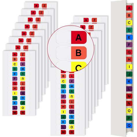 Buy 416 Pcs A-Z Tab Dividers for 3 Ring Binders Multicolor Tabs ...