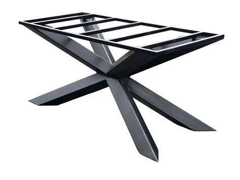 Invictus Steelworks Metal Dining Table Base | Metal base dining table, Iron table legs, Metal ...