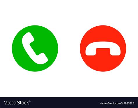 Phone call button and rejection Royalty Free Vector Image