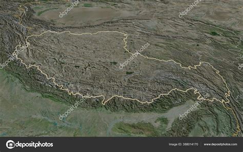 Zoom Xizang Autonomous Region China Outlined Oblique Perspective ...