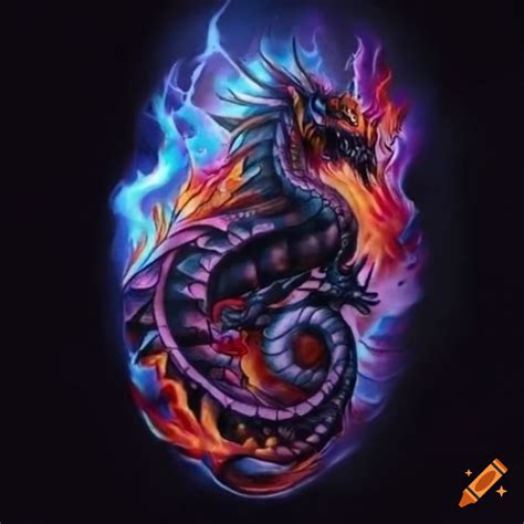 Fire dragon tattoo design on Craiyon