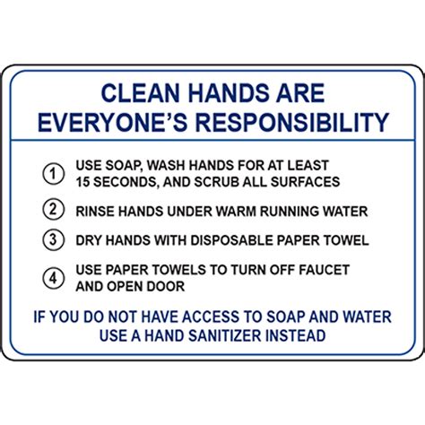 CLEAN HANDS ARE EVERYONE'S RESPONSIBILITY SIGN - DuraLabel