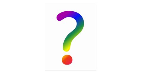 Rainbow question mark postcard | Zazzle